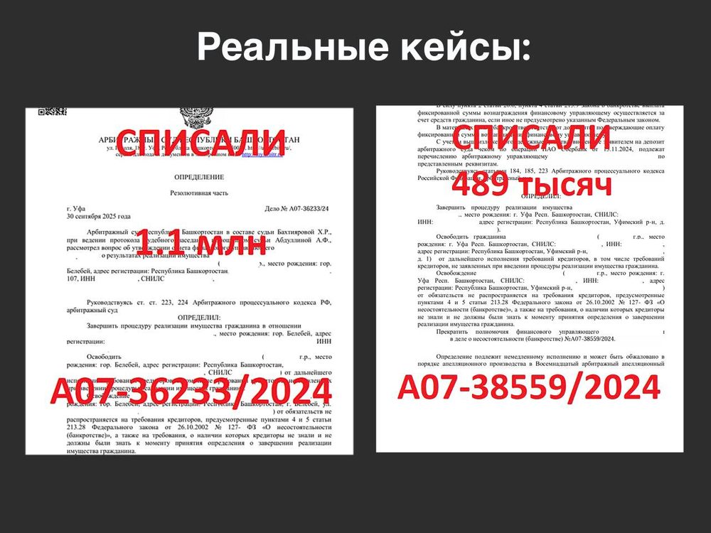 Определение суда о списании долга по делу о банкротстве